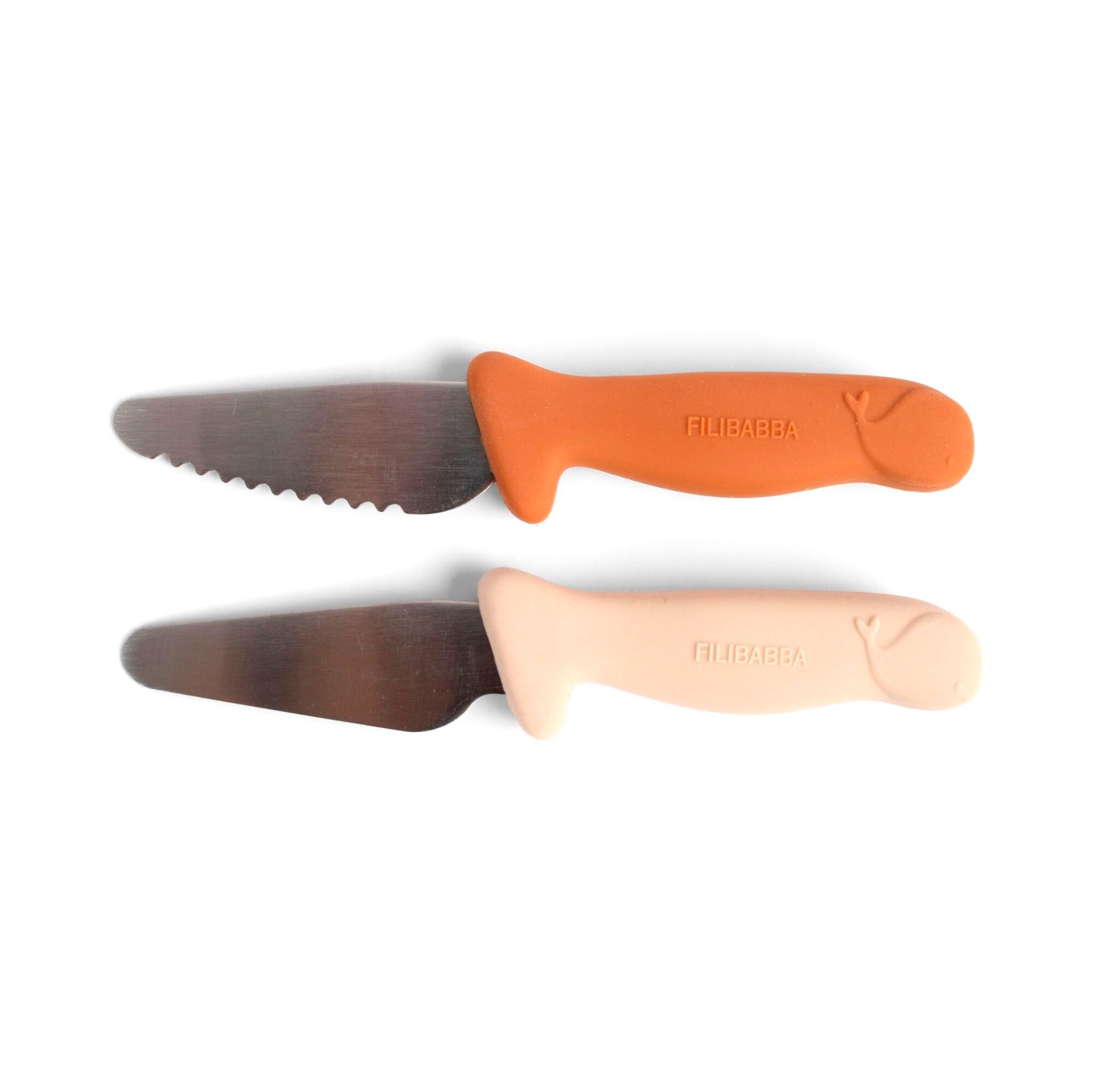 Lot 2 couteaux apprentissage Filibabba Cannelle/Ivoire