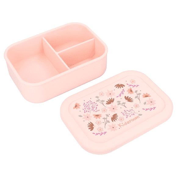 Lunch box compartiments silicone Kidzroom Fleurs rose