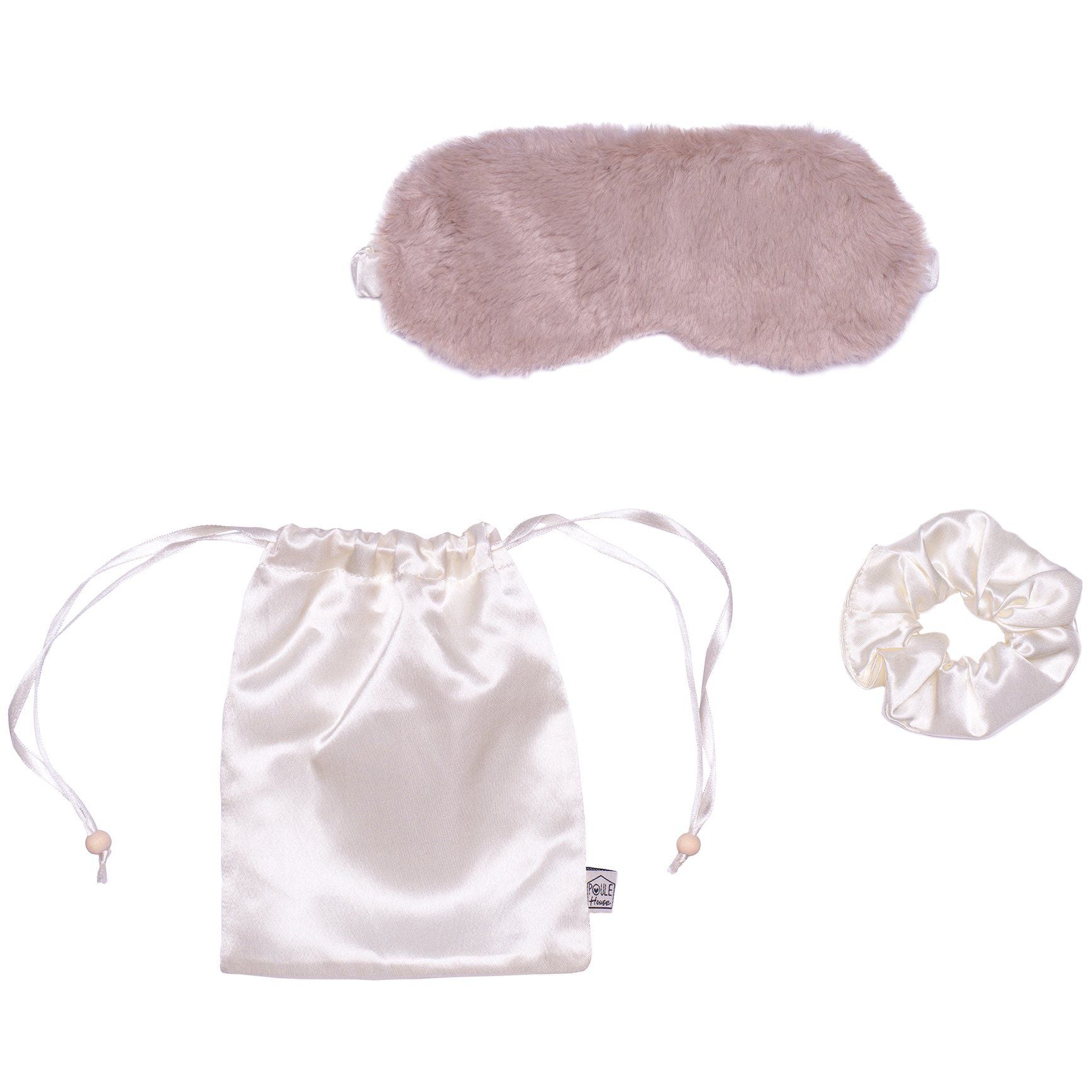 Masque de sommeil et chouchou en satin Poule House