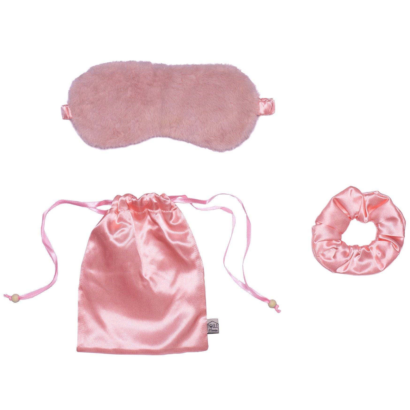 Masque de sommeil et chouchou en satin Poule House