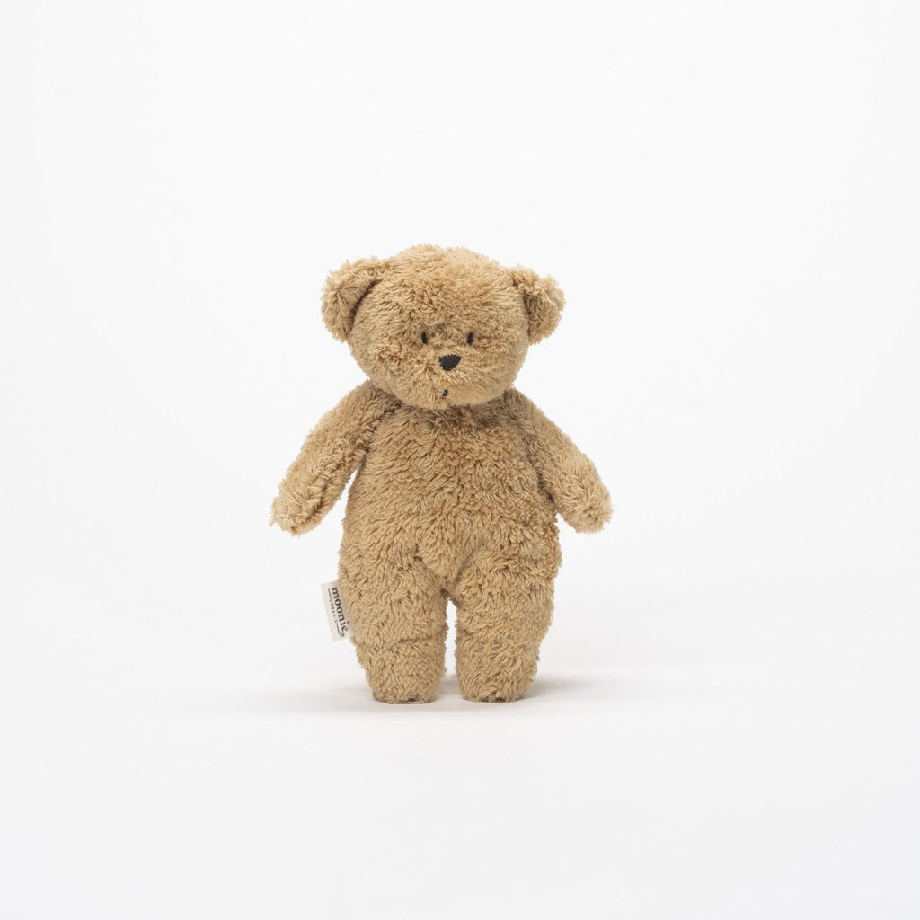Mini Ours Sensoriel Moonie Cappuccino Peluche Coton Bio