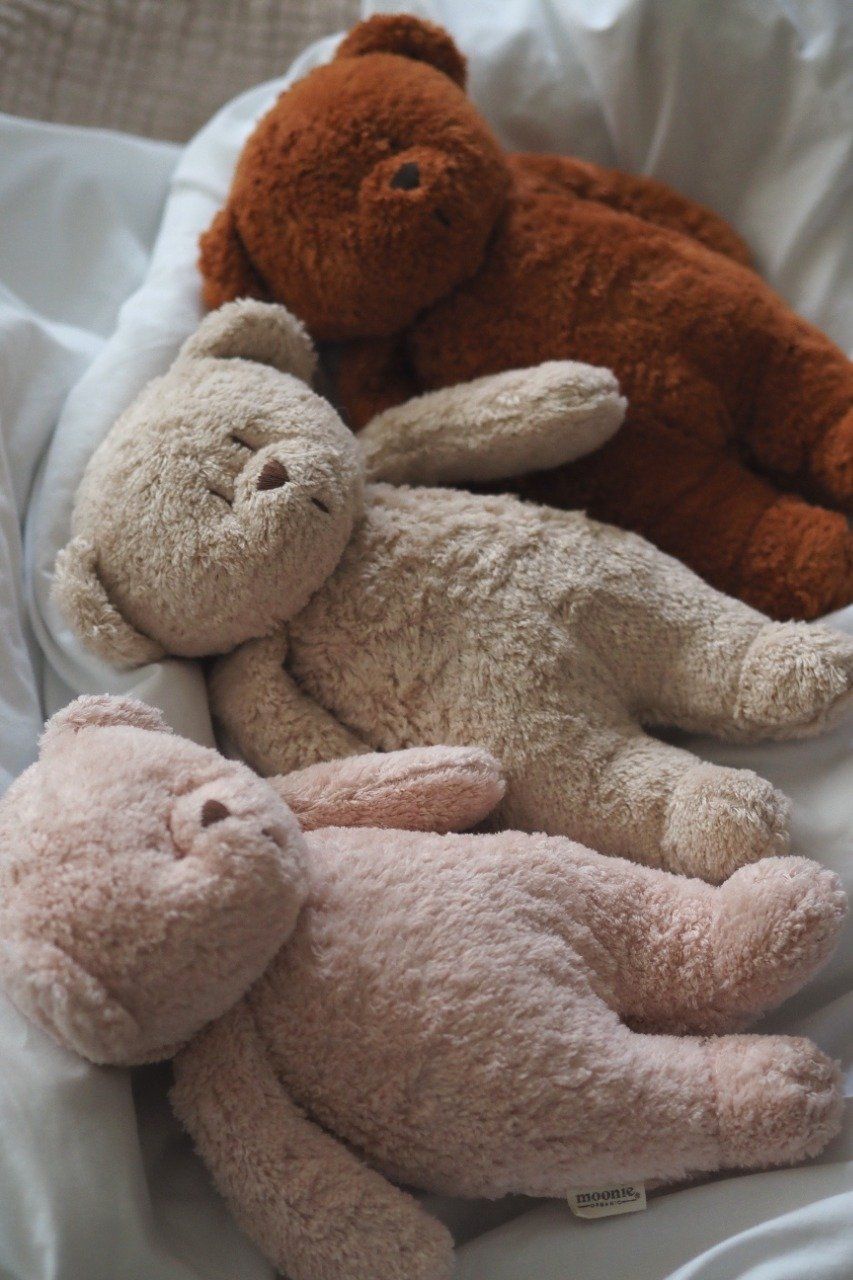 peluche ours vintage Moonie 2.0 sons & lumières rose