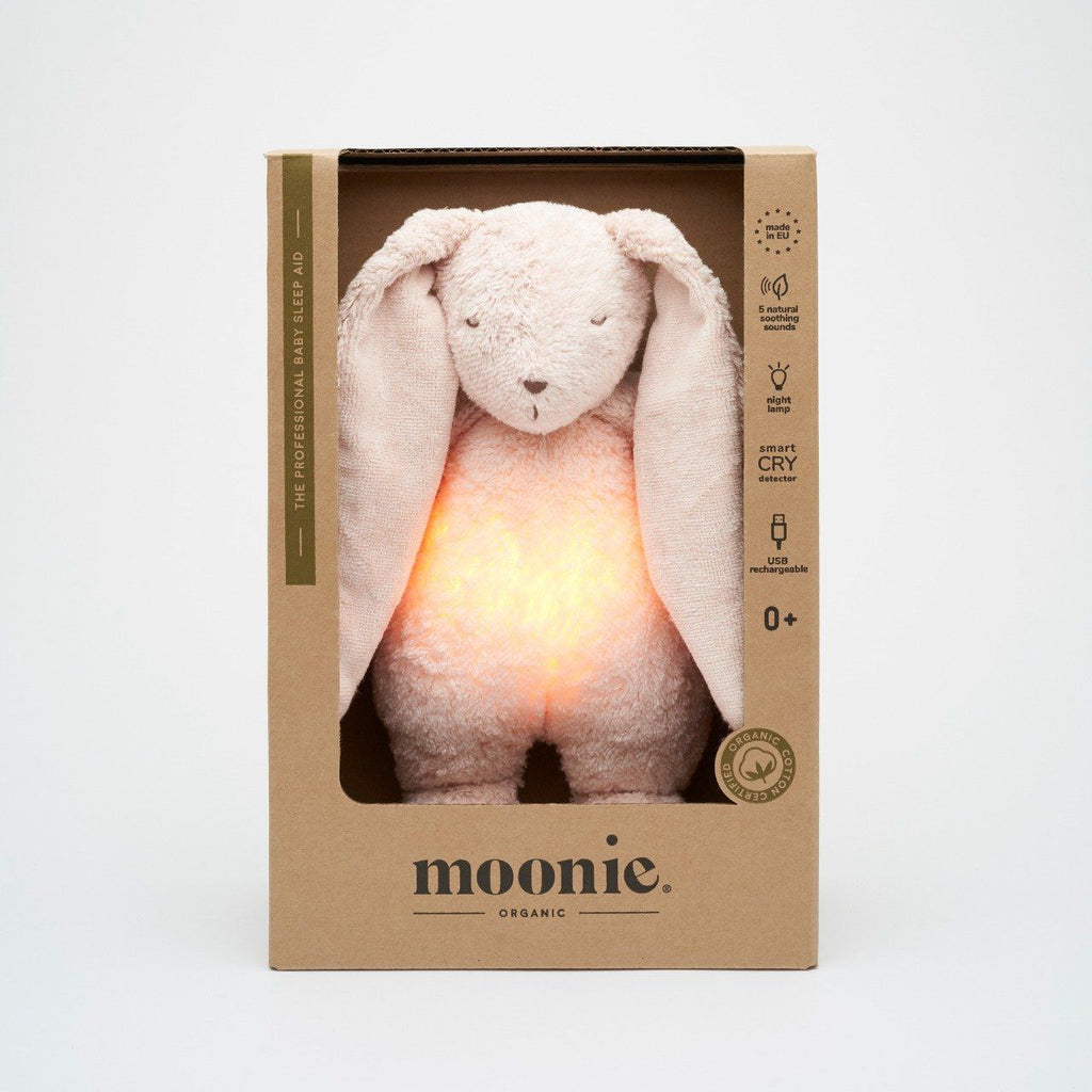Peluche Lapin Nature Moonie 2.0 sons & lumières rose