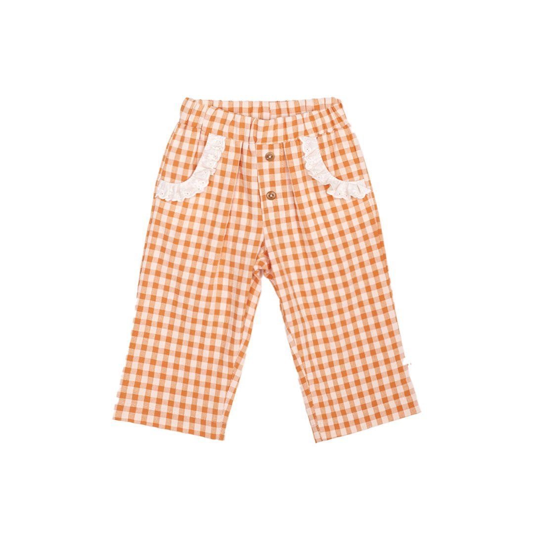 Pantalon été fille Paola L.P.C. coton bio vichic orange