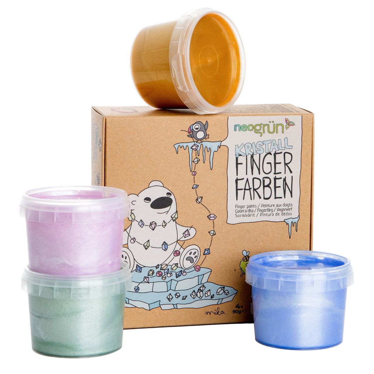 Peinture aux doigts naturelle Neogrün paillettes