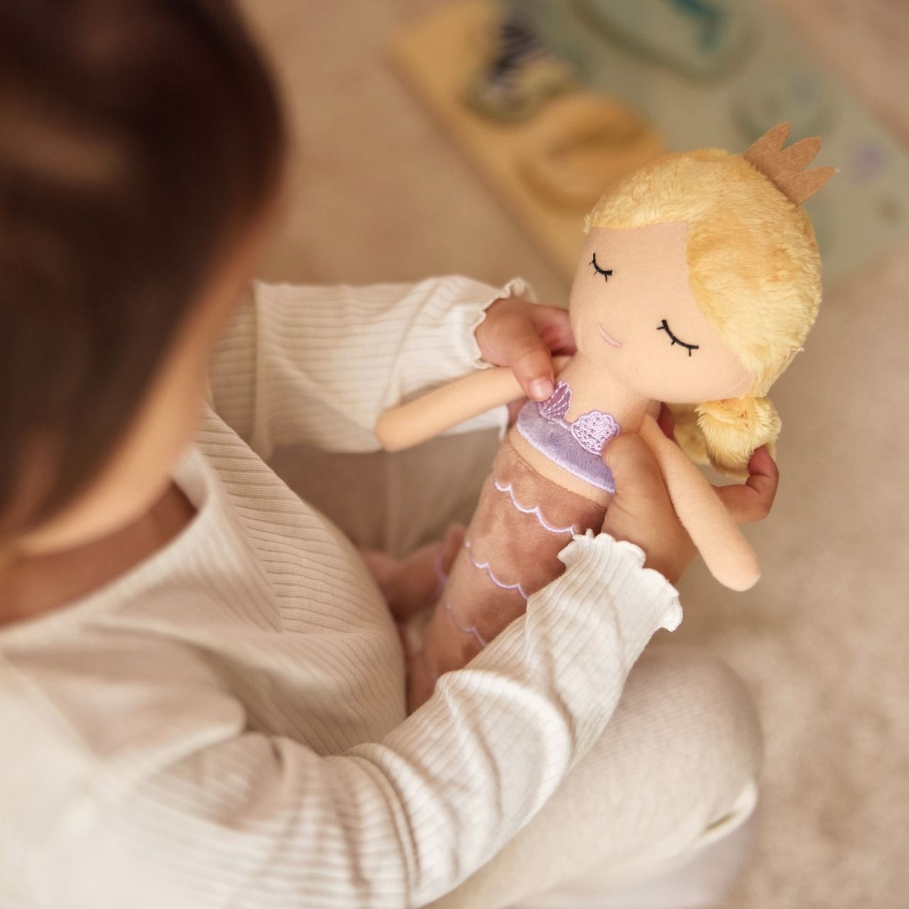 Poupée en peluche sirène Jollein Ella Wild Rose
