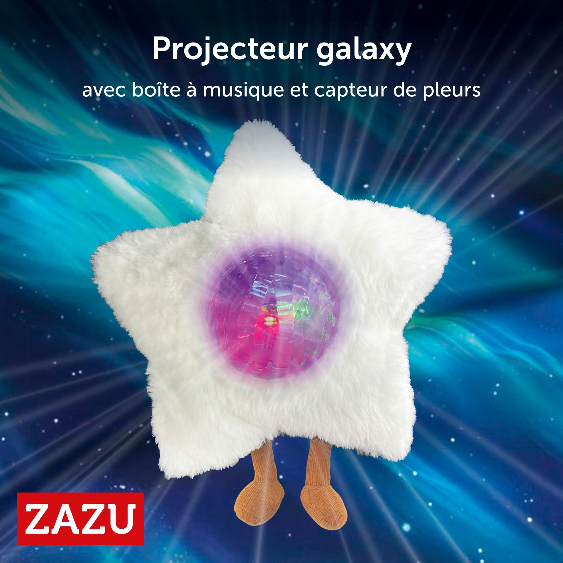 Projecteur Galaxy Zazu Veilleuse Étoiles Sons Apaisants
