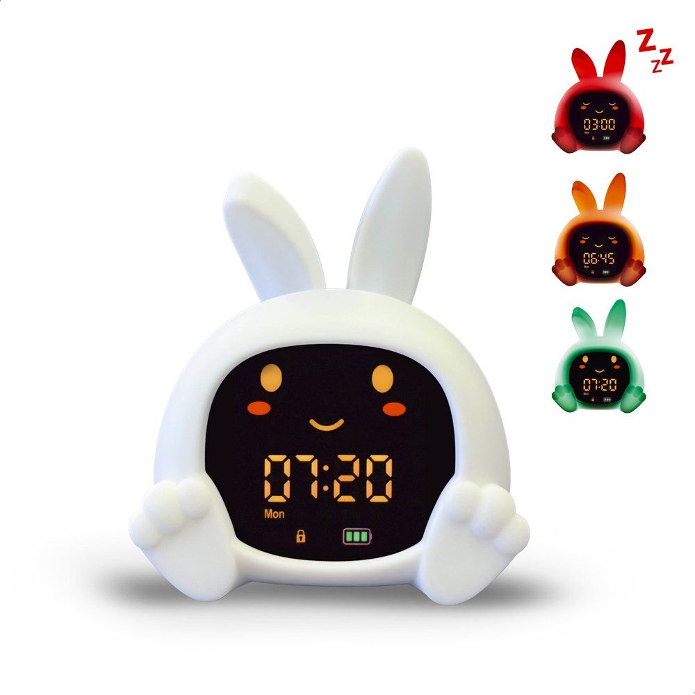 Réveil éducatif lapin Sarah avec veilleuse & sons Zazu