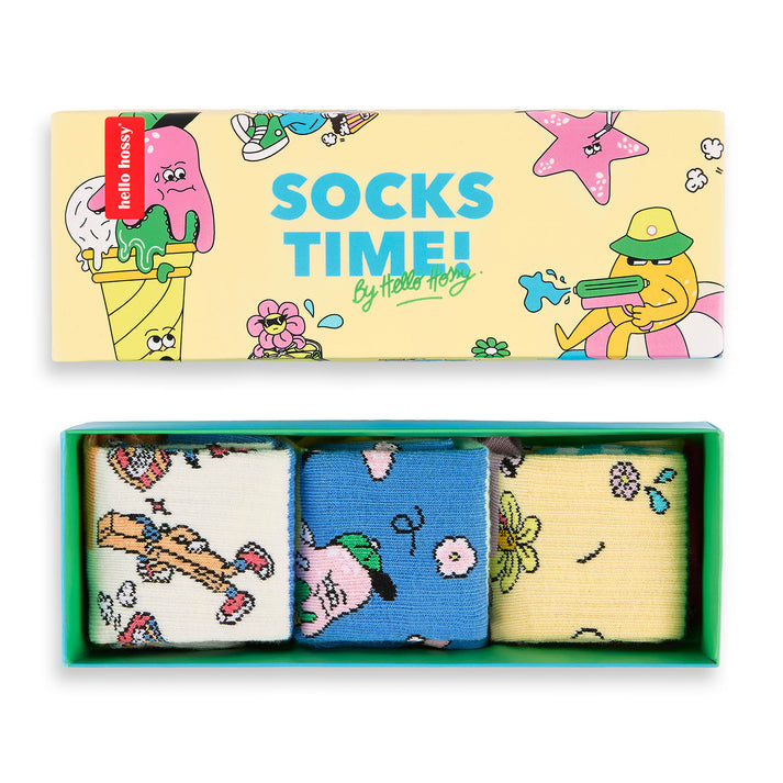 Coffret cadeau chaussettes enfant Hello Hossy Summer Squad