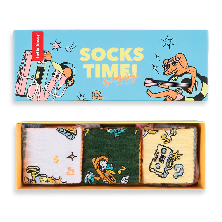 Coffret cadeau chaussettes enfant Hello Hossy Happy Beats