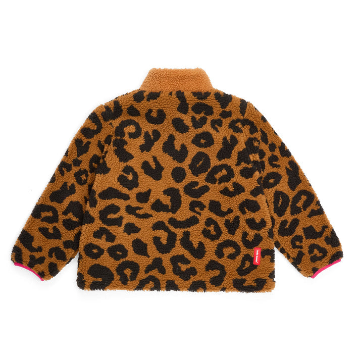 Veste polaire enfant fille Hello Hossy Léopard rose