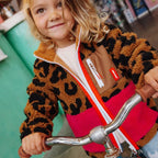 Veste polaire enfant fille Hello Hossy Léopard rose