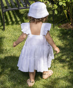 Chapeau bob bébé gaze de coton bio BB&CO blanc