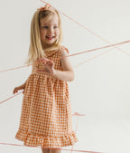 Robe été fille Lizzy L.P.C. coton bio vichic orange