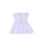 Robe été bébé fille col claudine BB&CO gaze coton blanc