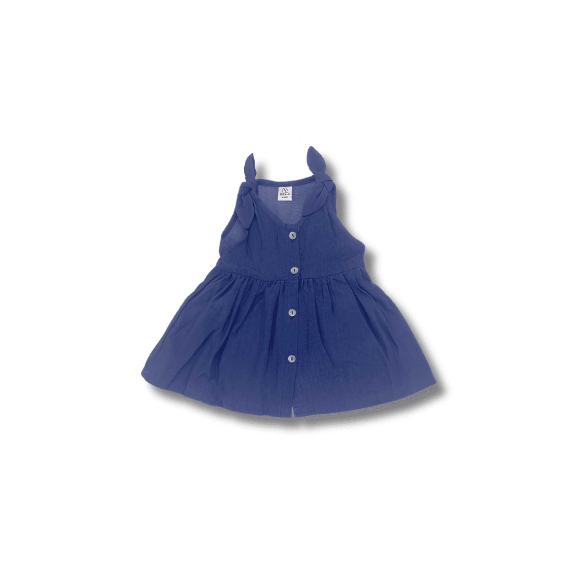 Robe évasée petits noeuds bébé fille BB&CO bleu jean
