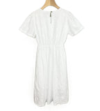 Robe fille en coton broderie anglaise florale blanche