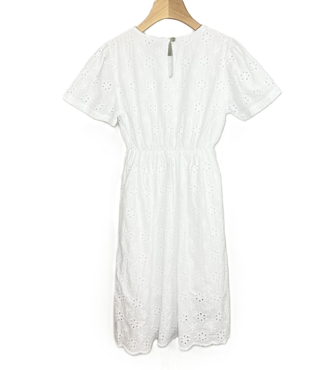 Robe fille en coton broderie anglaise florale blanche