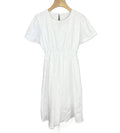 Robe fille en coton broderie anglaise florale blanche