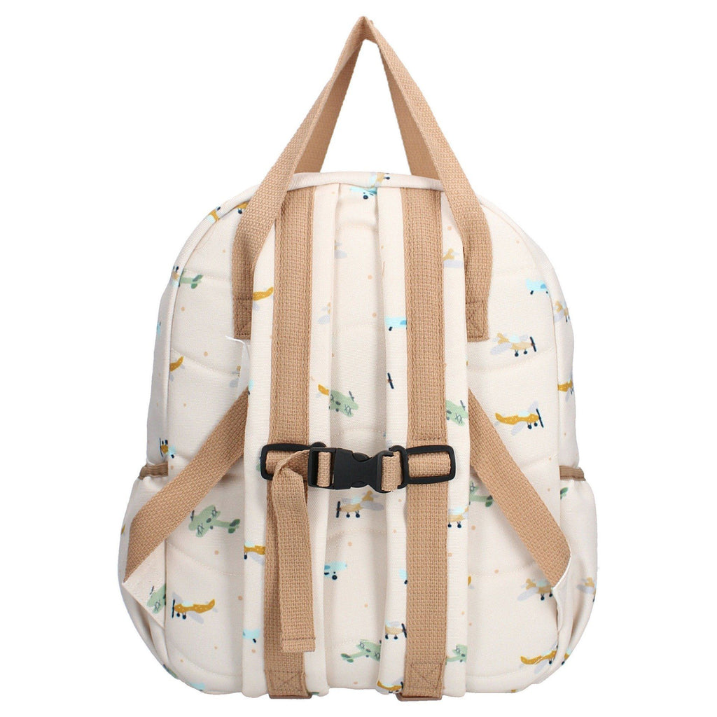 Sac à dos enfant à anses Kidzroom Avions beige écru