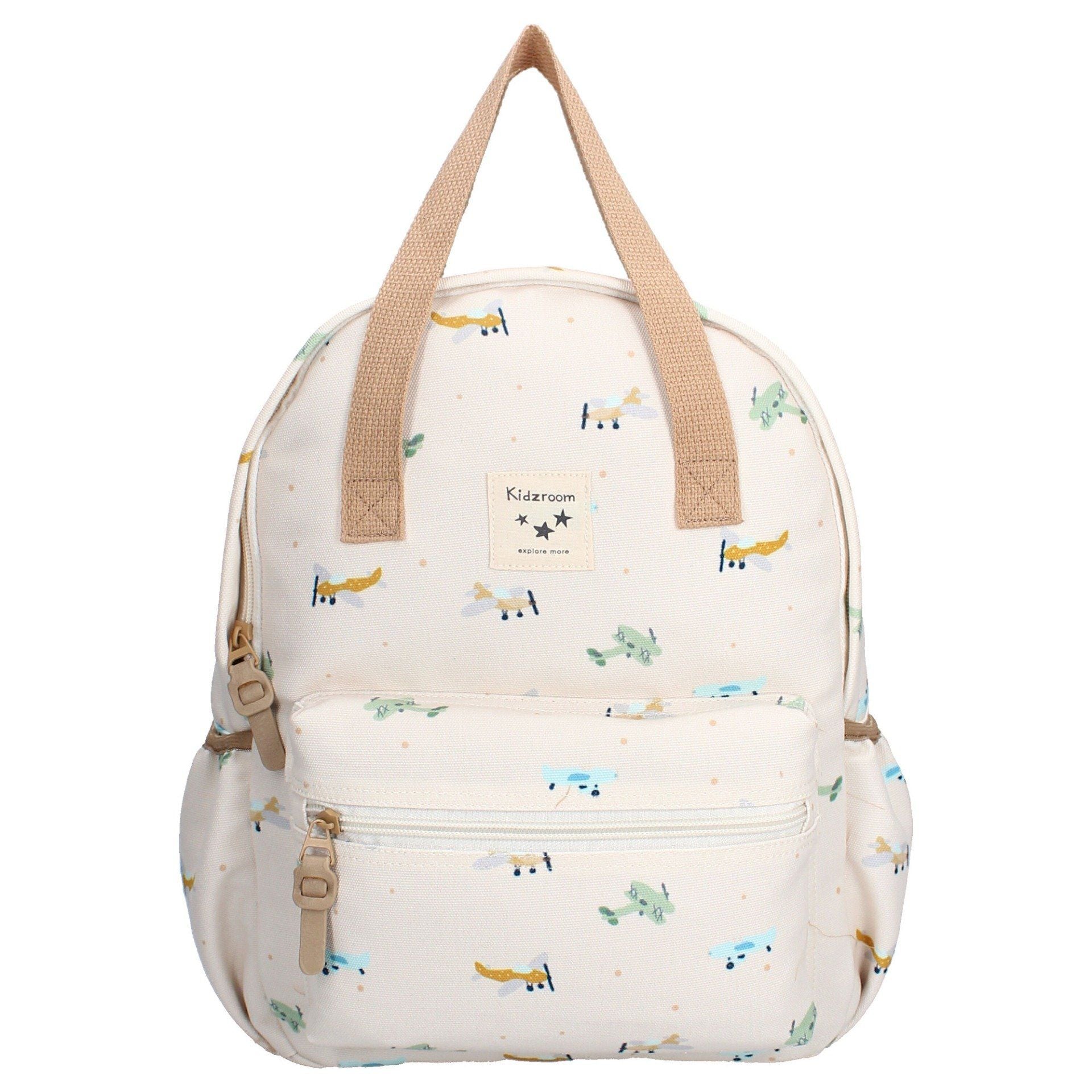 Sac à dos enfant à anses Kidzroom Avions beige écru