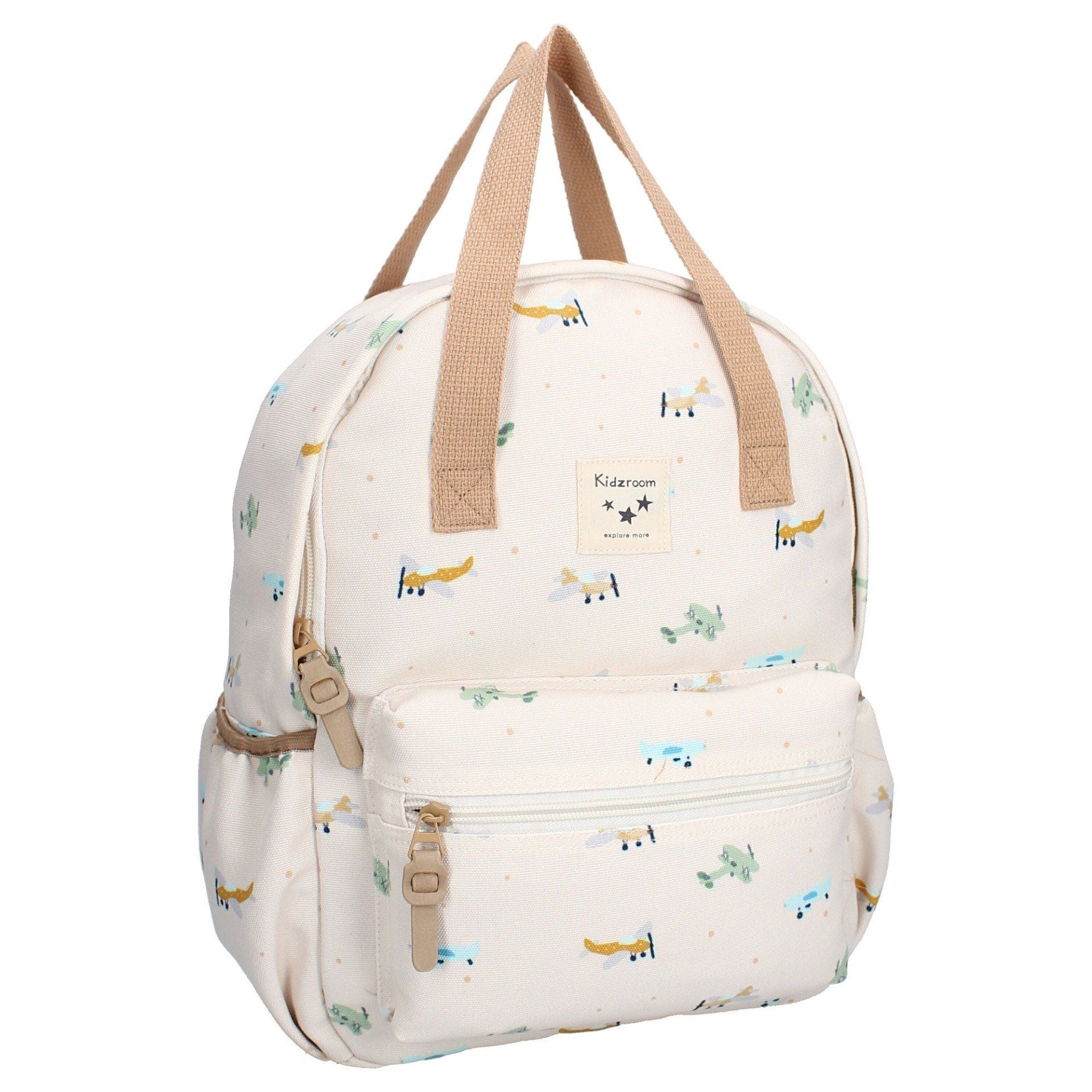 Sac à dos enfant à anses Kidzroom Avions beige écru