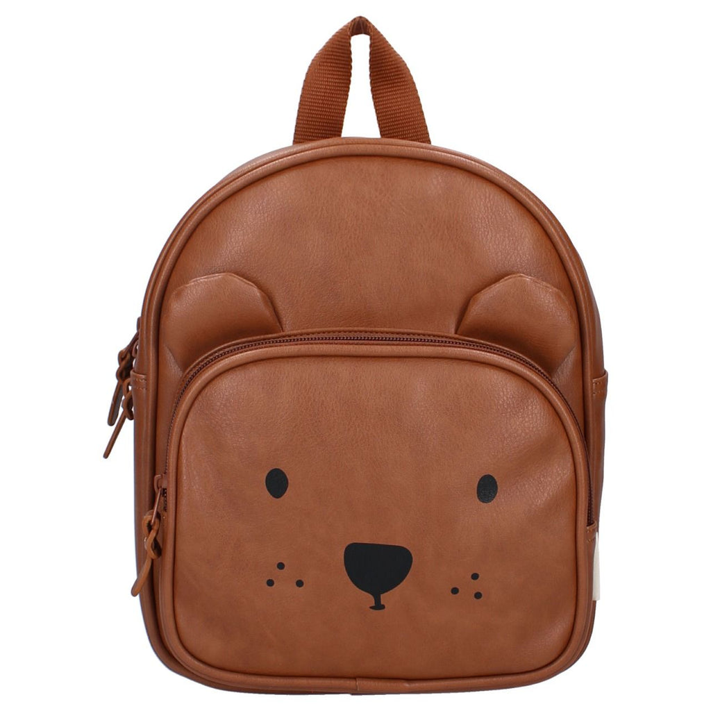 Sac à dos enfant Kidzroom ourson similicuir cognac