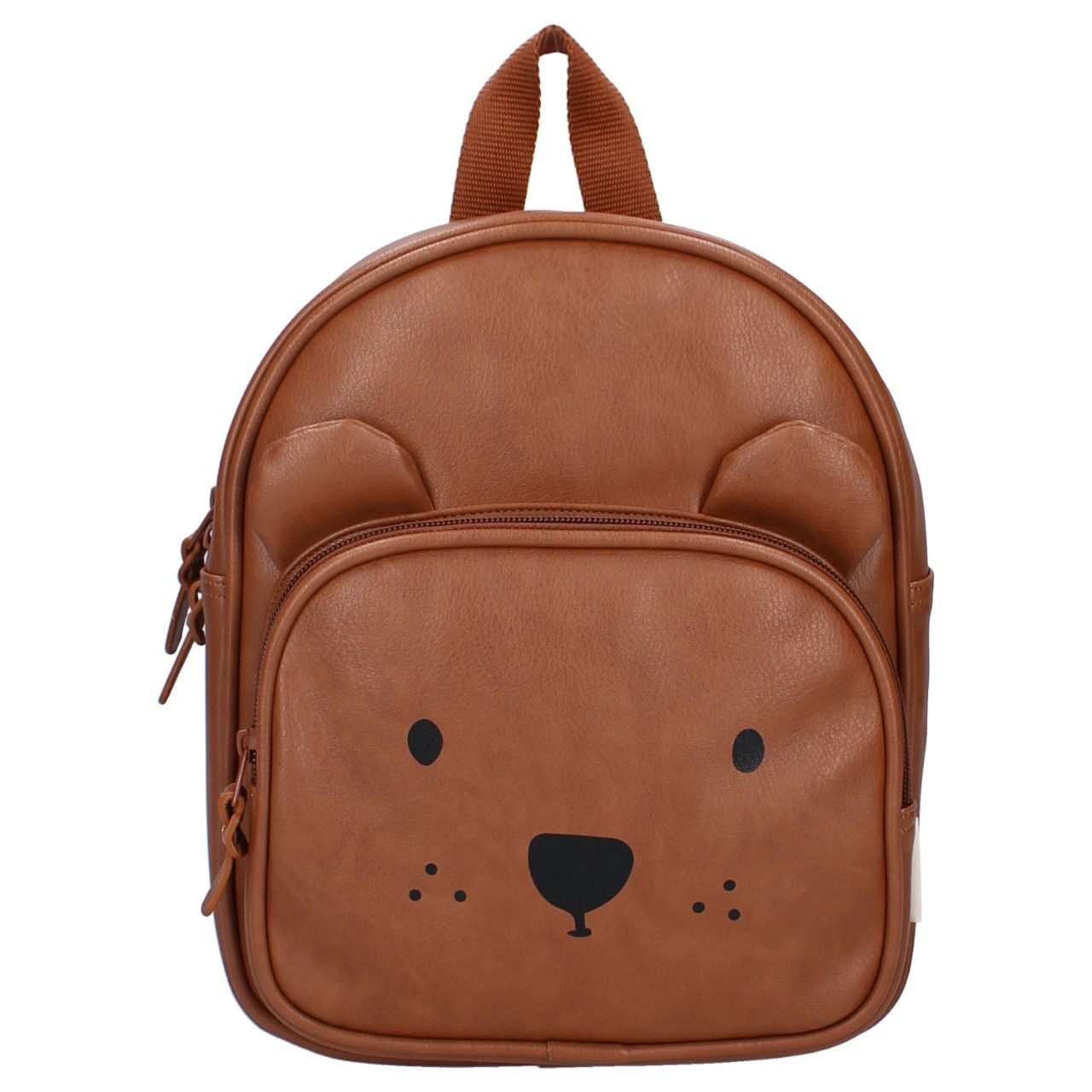 Sac à dos enfant Kidzroom ourson similicuir cognac