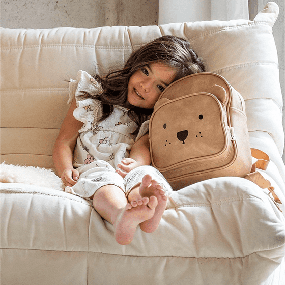 Sac à dos enfant Kidzroom ourson similicuir sable