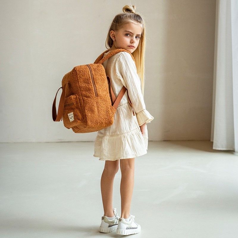 Sac à dos enfant Kidzroom Teddy bouclette caramel