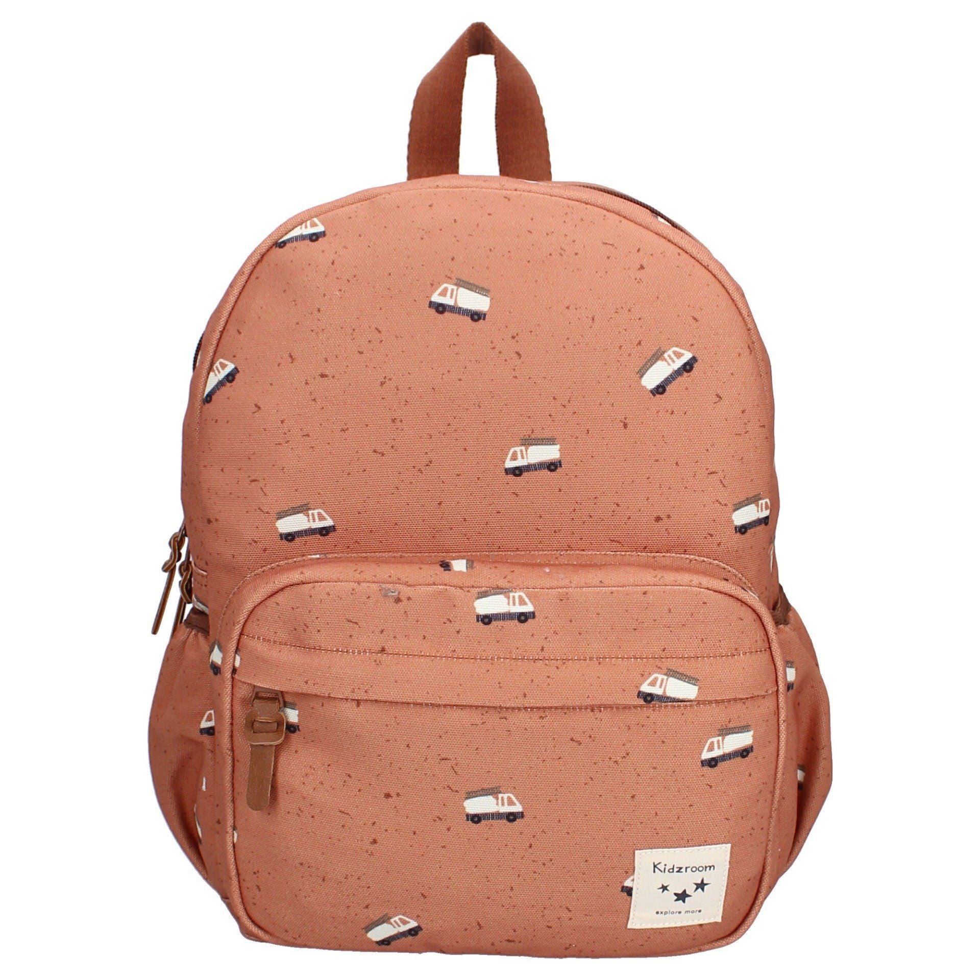 Sac à dos enfant Kidzroom Camions terracotta marron