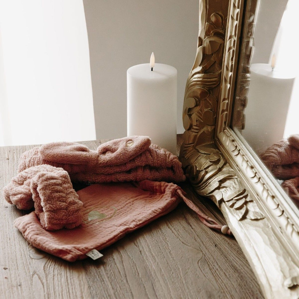 Set bandeau de soins + manchons Poule House terracotta