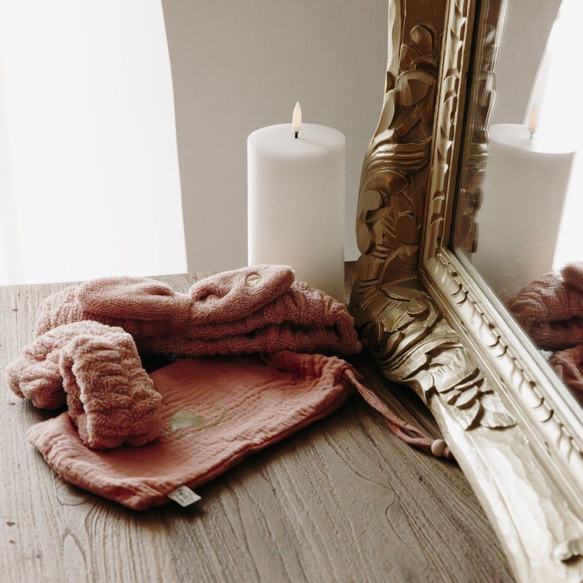 Set bandeau de soins + manchons Poule House terracotta