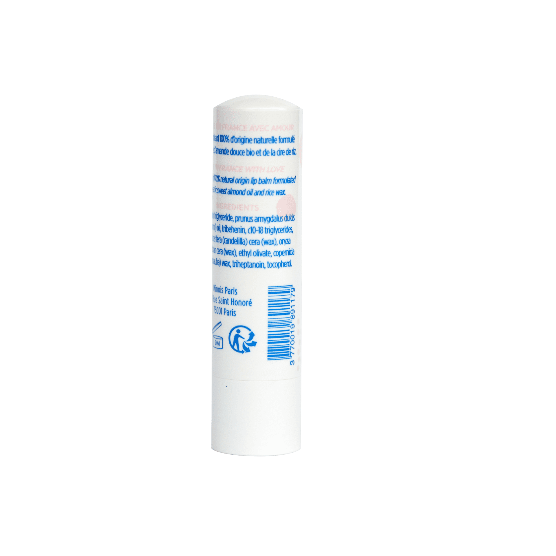 Stick à lèvres baume hydratant 100% naturel Minois Paris