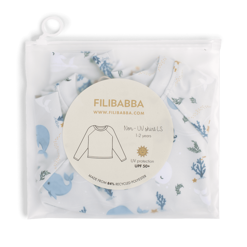 T-shirt anti-UV à manches enfant Nor Filibabba baleines