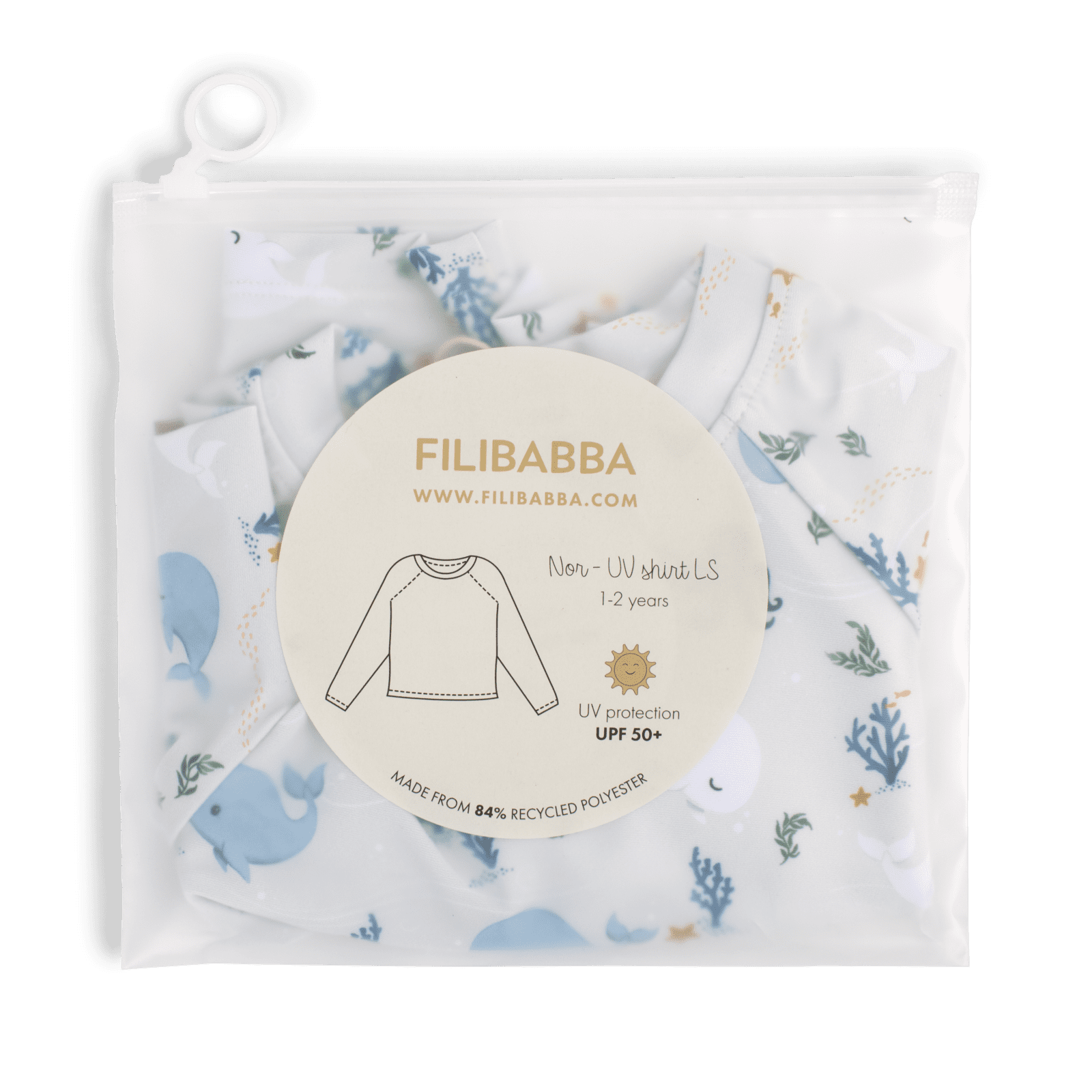 T-shirt anti-UV à manches enfant Nor Filibabba baleines