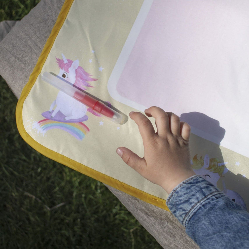Tapis magique dessin à l'eau Filibabba Licorne jaune