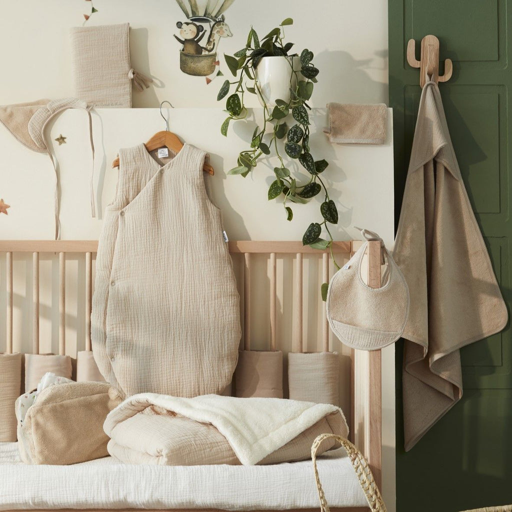 Cape de bain bébé ultra douce BB&CO gaze coton biscuit