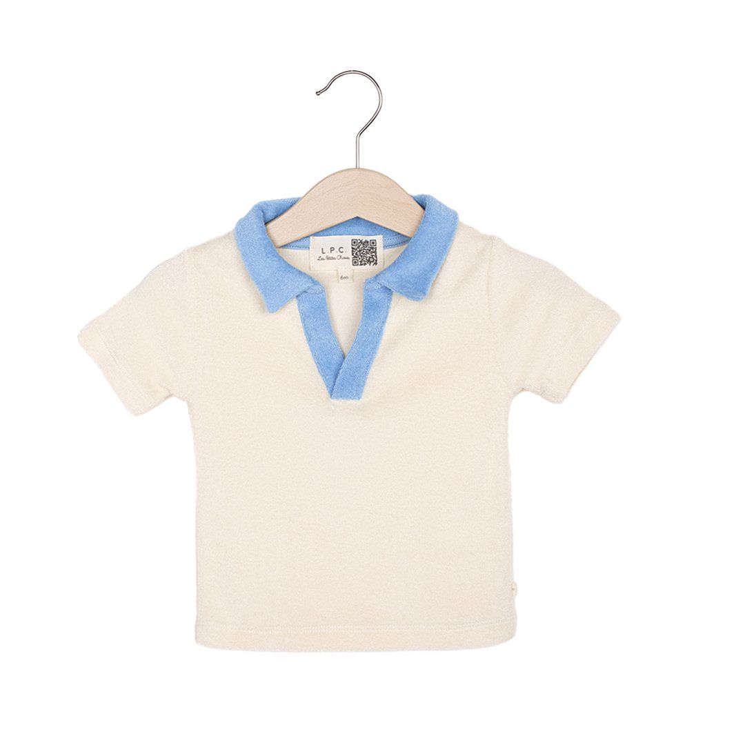 Polo chic en éponge garçon Paulo L.P.C. vanille azur