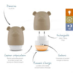 Veilleuse rechargeable grande autonomie Zazu Benny ours