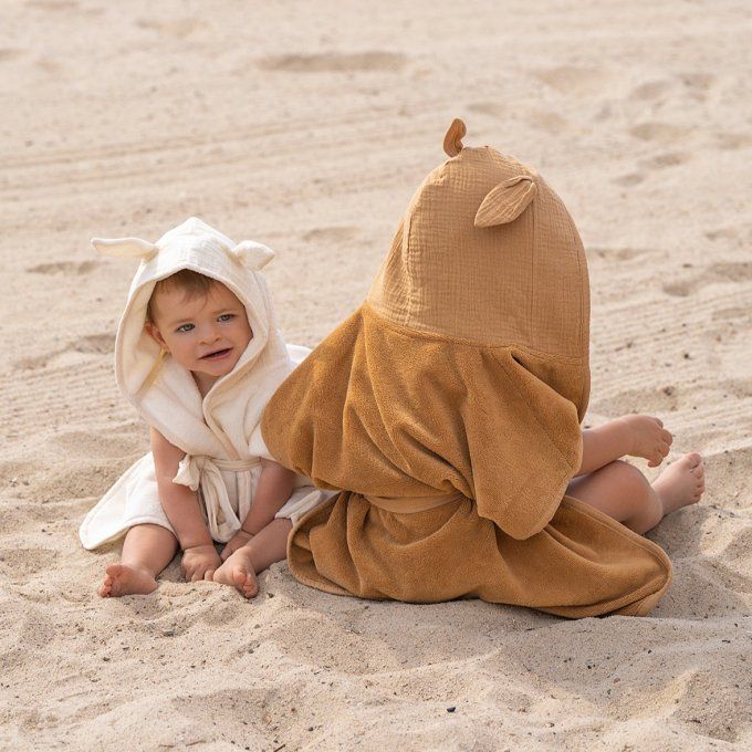 Peignoir de bain BB&CO soft bambou gaze coton lait