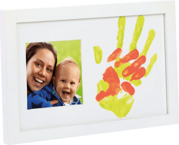 Cadre Bébé & Moi photo + empreintes cadeau de naissance