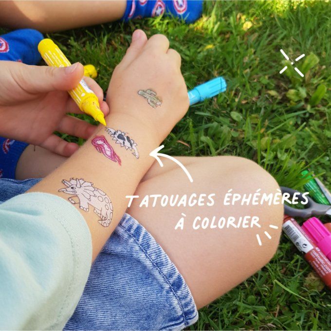 Tattoo Artist 12 Tatouages à colorier Nailmatic Dinosaures