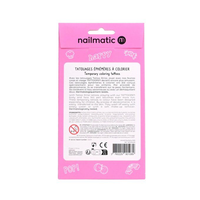 Tattoo Artist 12 Tatouages à colorier Nailmatic Kawaii