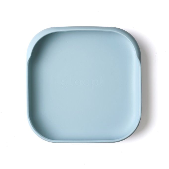 Assiette ventouse Gloop dusty blue