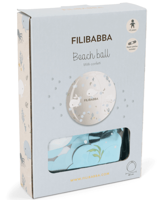 Ballon paillette gonflable Alfi Filibabba Baleine bleue