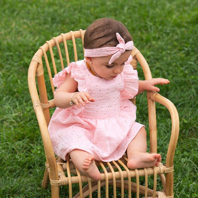 Bandeau à nouer cheveux bébé fille gaze de coton BB&CO