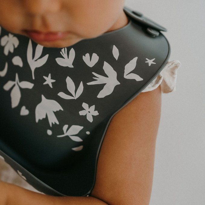 Bavoir en silicone pour bébé Zakuw Birdy vert sauge