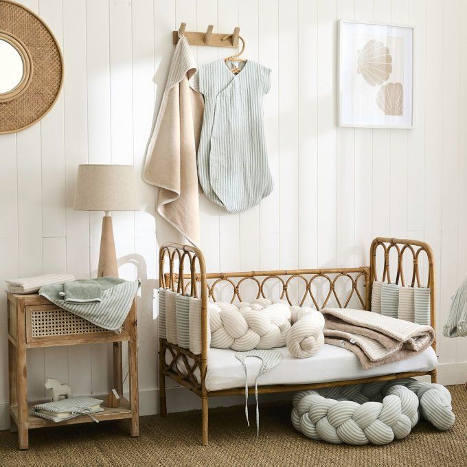Cape de bain bébé ultra douce BB&CO Soft Stripes beige