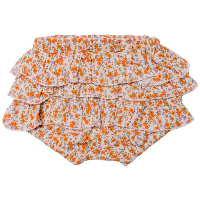 Bloomer froufrou bébé BB&CO gaze coton liberty orange